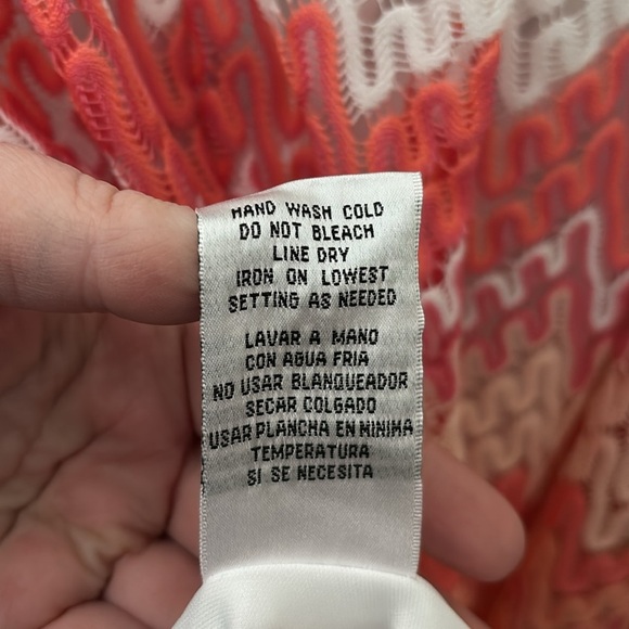 Women’s Plus Size Madison Leigh Dress, 16, White/Pink/Peach, Spring Dress - Picture 9 of 9